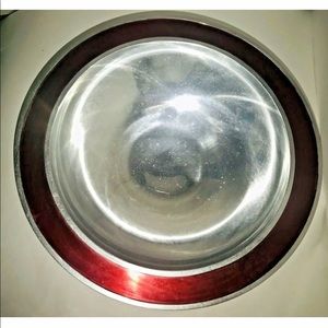 New Silver Color with Red Enamel Bowl Holidays